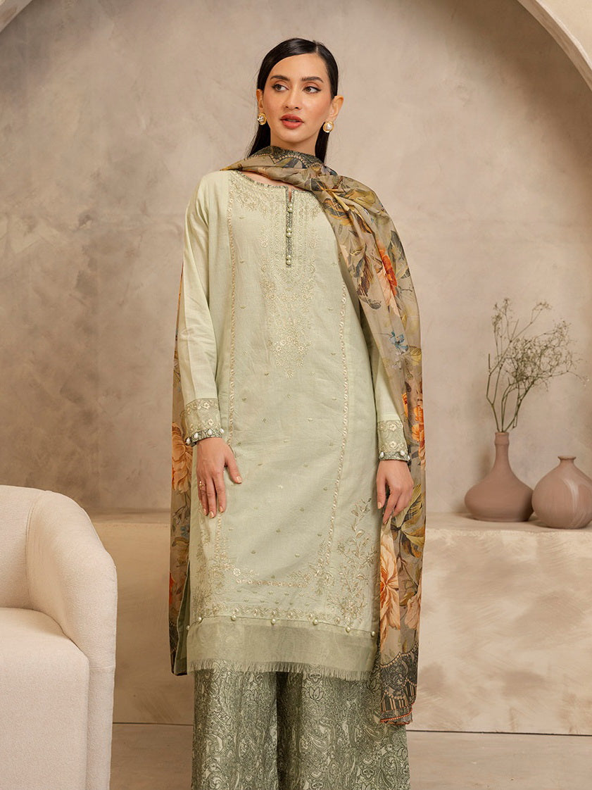 Zellbury Summer Embroidered Lawn Unstitched 3Pc Suit WUS25E30077