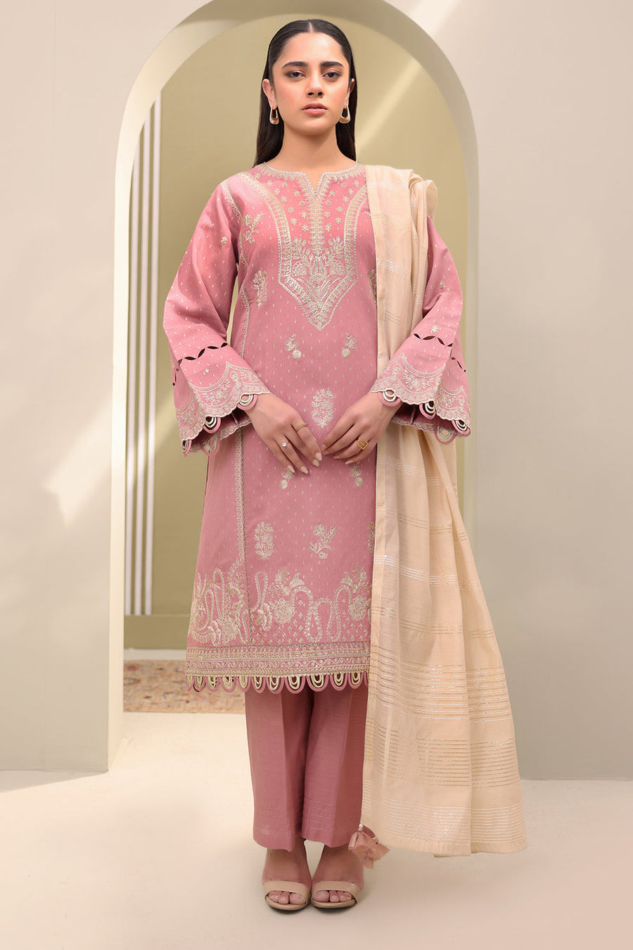 Zellbury Summer Embroidered Lawn Unstitched 3Pc Suit WUS25E30080