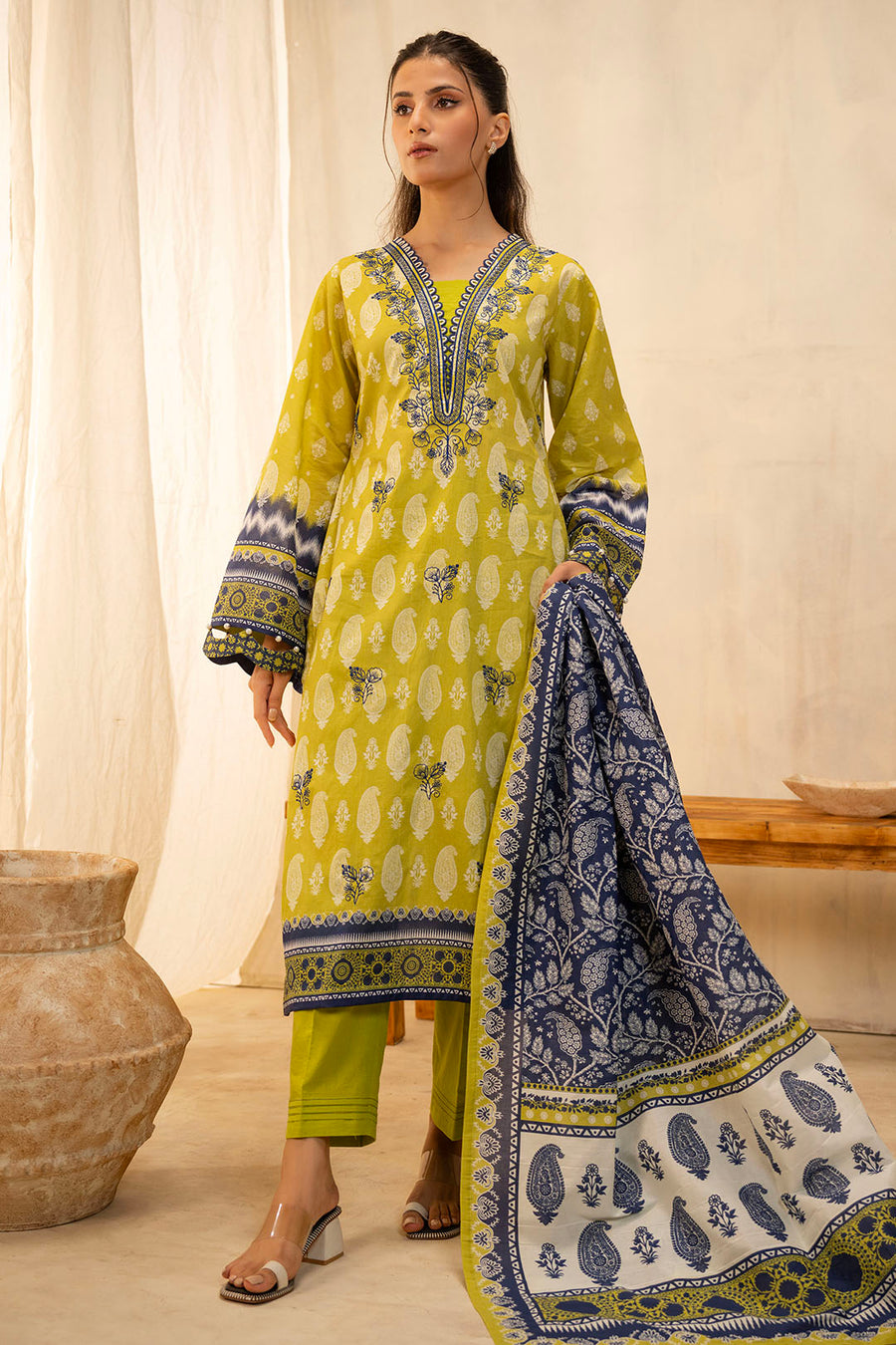 Zellbury Summer Embroidered Lawn Unstitched 3Pc Suit WUS25E30140