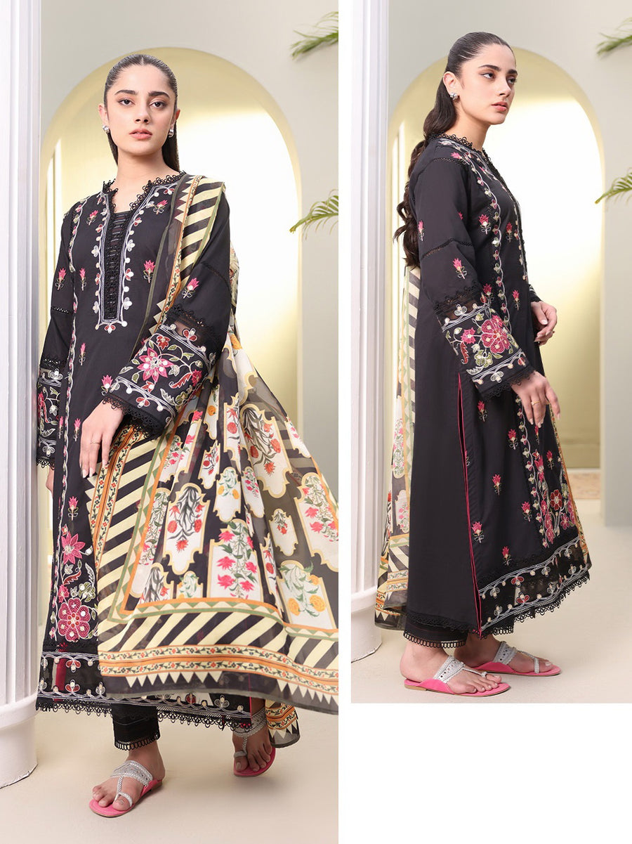 Zellbury Summer Embroidered Cambric Unstitched 3Pc Suit WUS25E30148