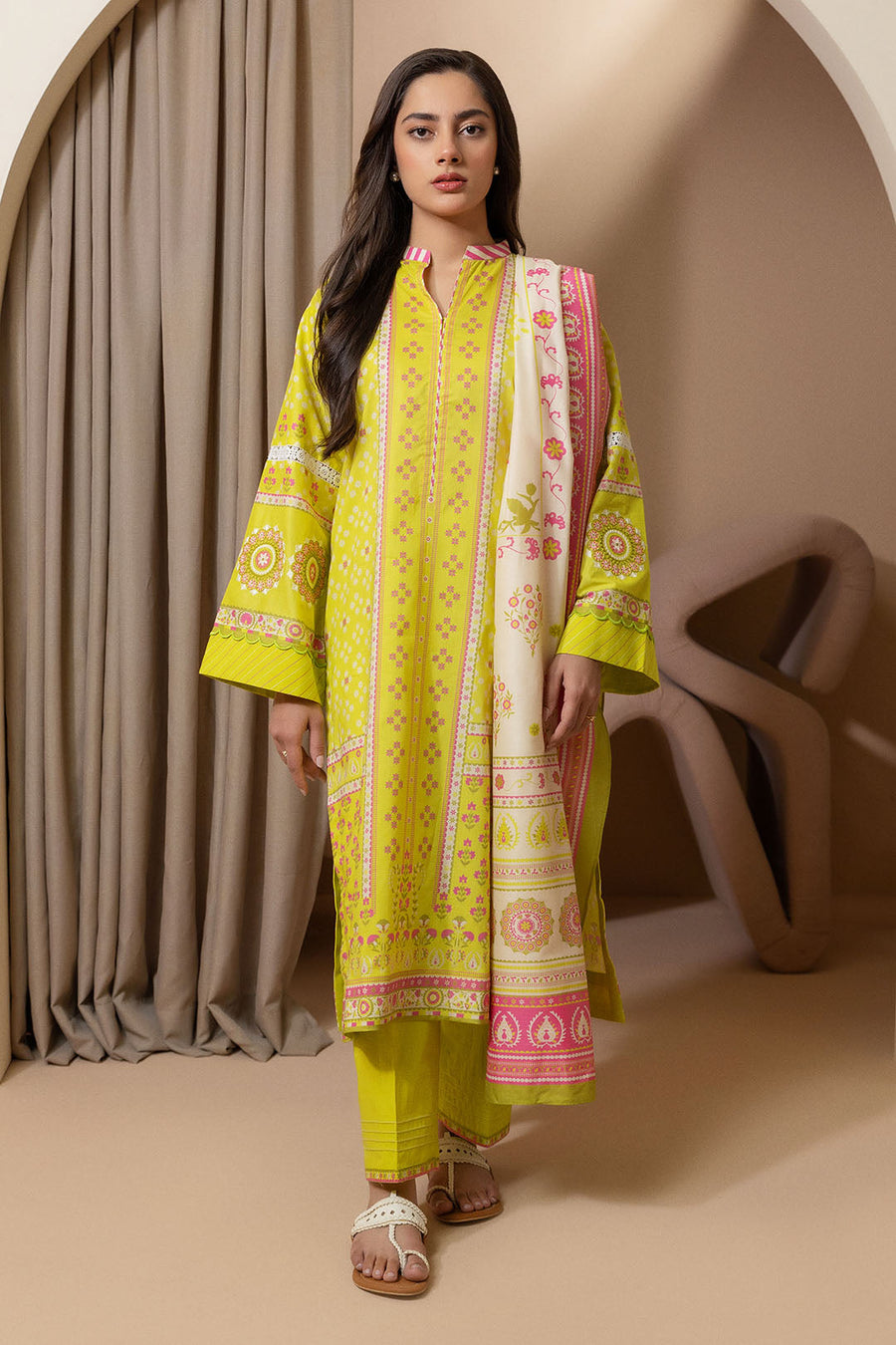 Zellbury Summer Embroidered Lawn Unstitched 3Pc Suit WUS25E30208