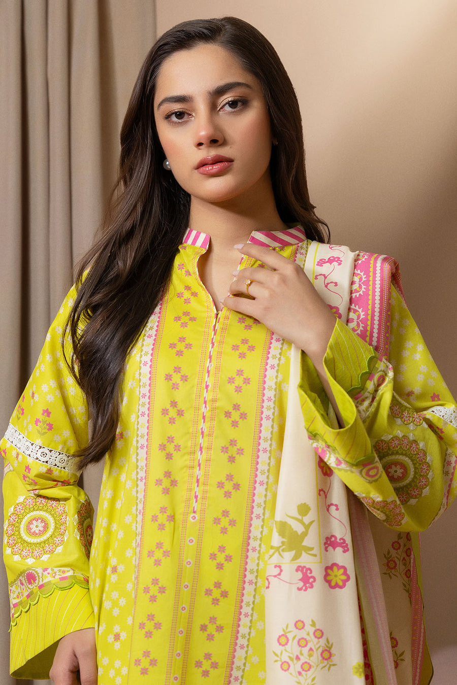 Zellbury Summer Embroidered Lawn Unstitched 3Pc Suit WUS25E30208