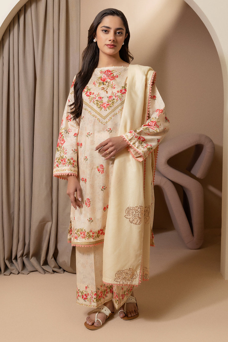 Zellbury Summer Embroidered Lawn Unstitched 3Pc Suit WUS25E30209