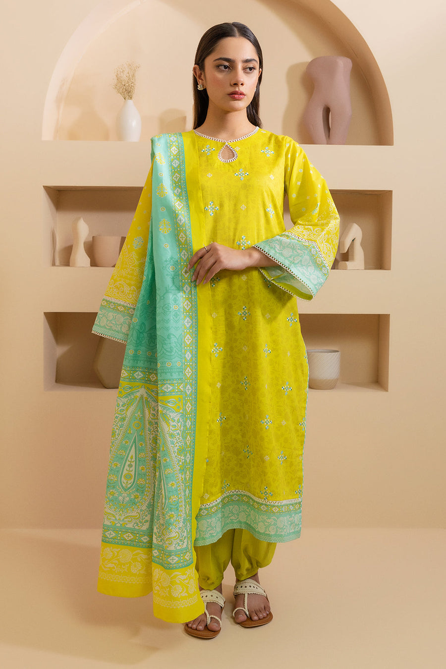 Zellbury Summer Embroidered Lawn Unstitched 3Pc Suit WUS25E30210