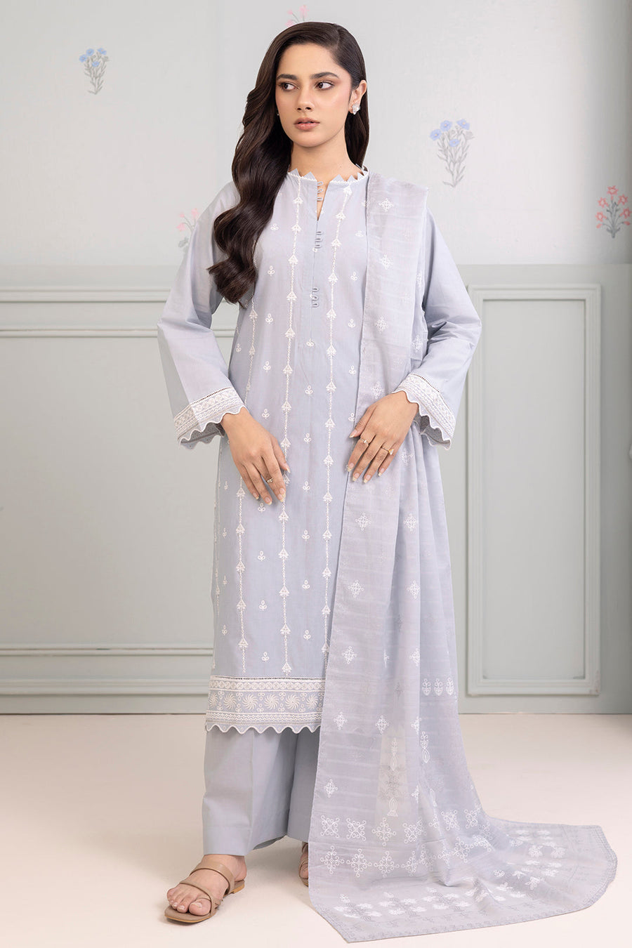 Zellbury Summer Embroidered Lawn Unstitched 3Pc Suit WUS25E30215