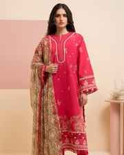 Zellbury Embroidered Lawn Unstitched 3Pc Suit WUS25E30218