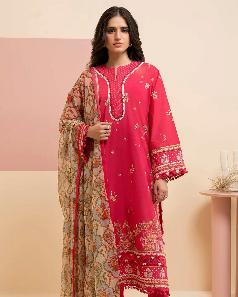 Zellbury Embroidered Lawn Unstitched 3Pc Suit WUS25E30218