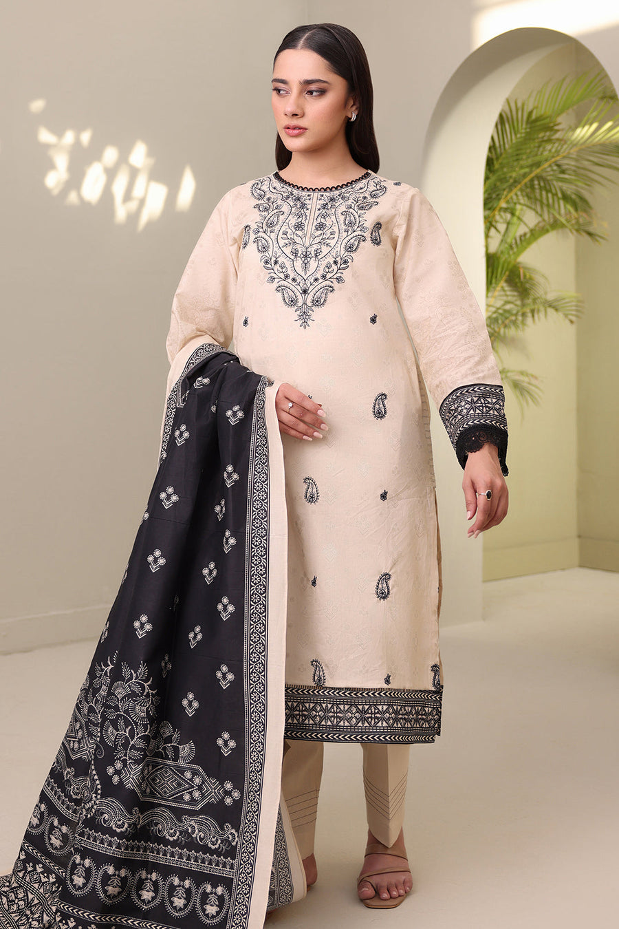 Zellbury Summer Embroidered Lawn Unstitched 3Pc Suit WUS25E30274
