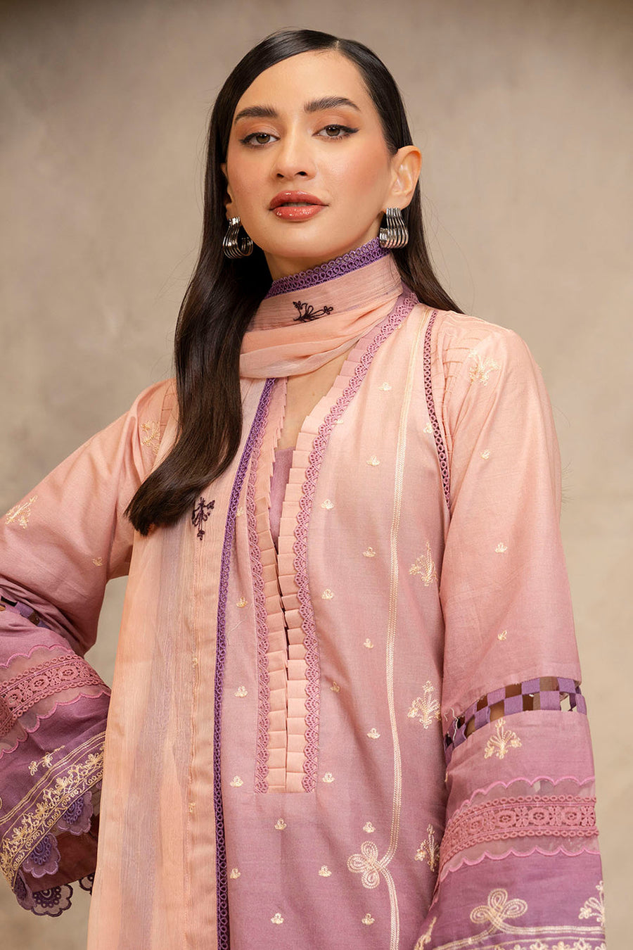 Zellbury Summer Embroidered Cambric Unstitched 3Pc Suit WUS25E30300