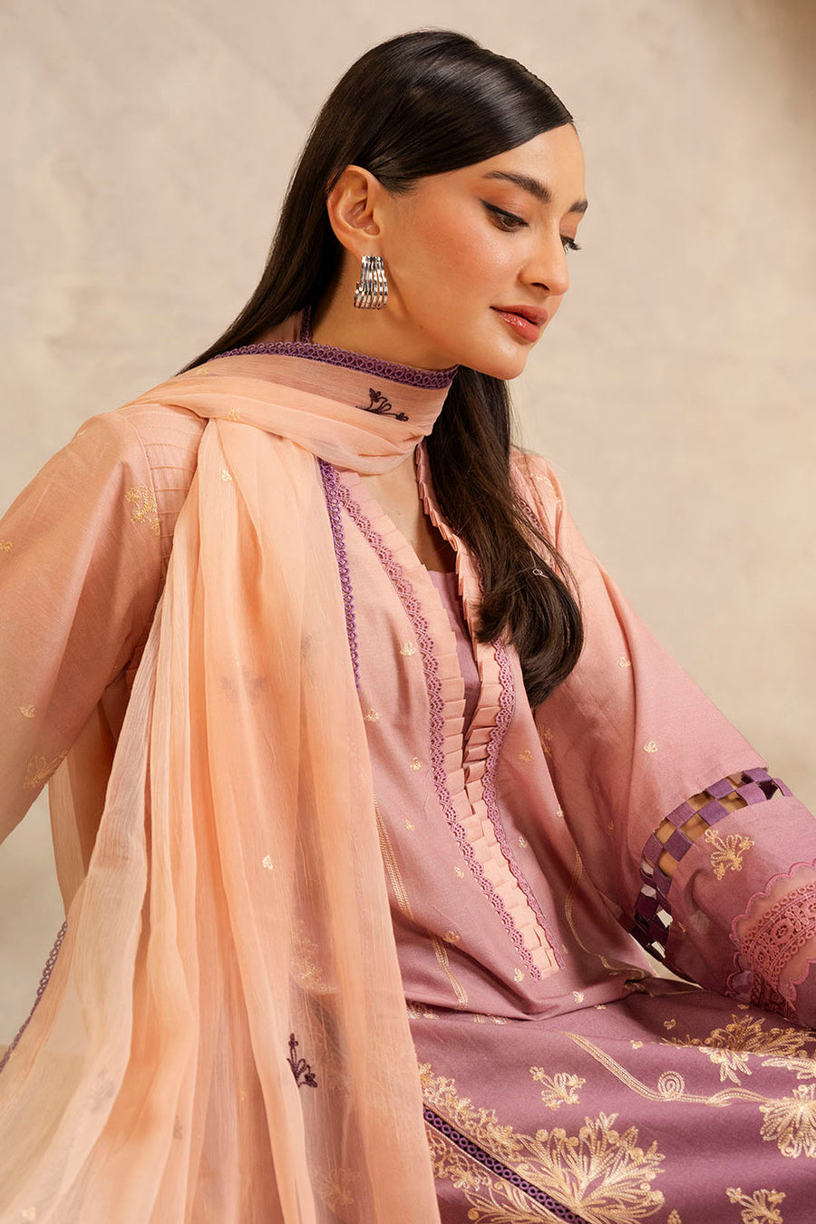 Zellbury Summer Embroidered Cambric Unstitched 3Pc Suit WUS25E30300