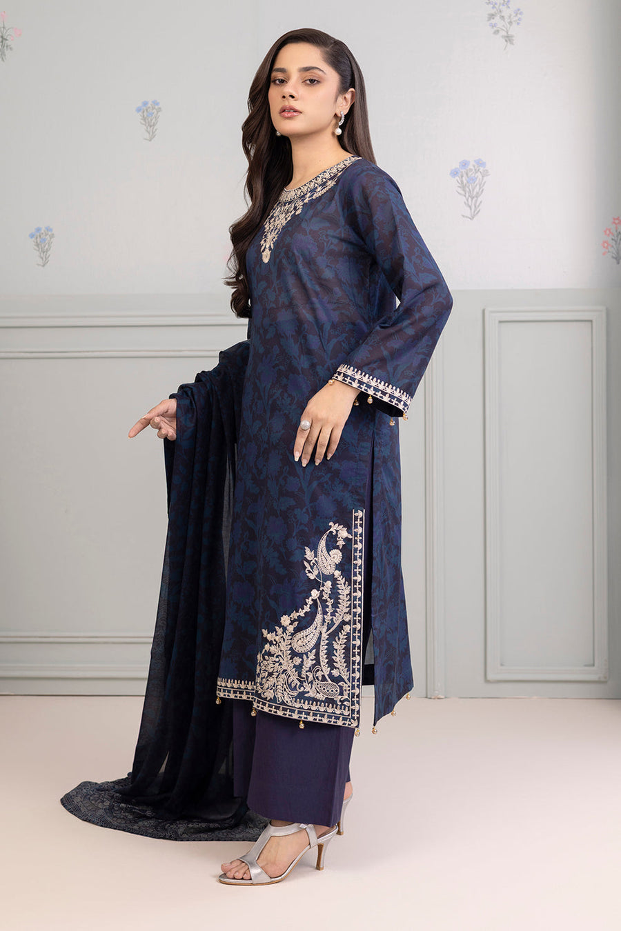 Zellbury Summer Embroidered Lawn Unstitched 3Pc Suit WUS25E30339