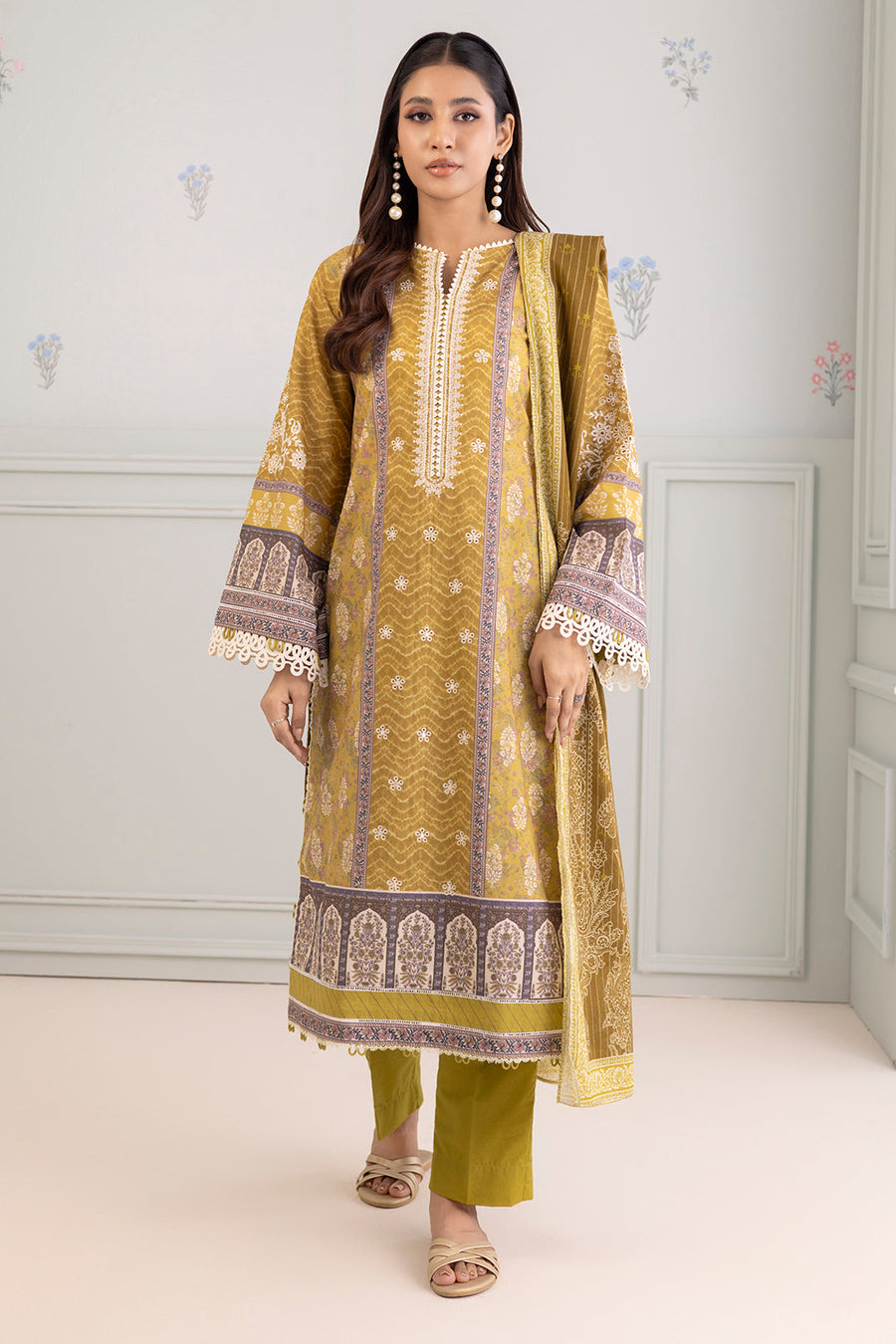 Zellbury Summer Embroidered Lawn Unstitched 3Pc Suit WUS25E30342