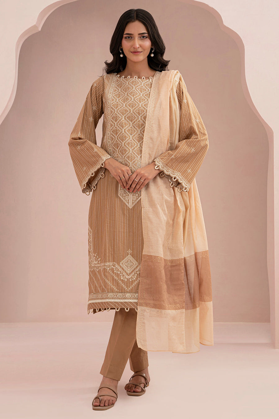 Zellbury Summer Embroidered Lawn Unstitched 3Pc Suit WUS25E30348