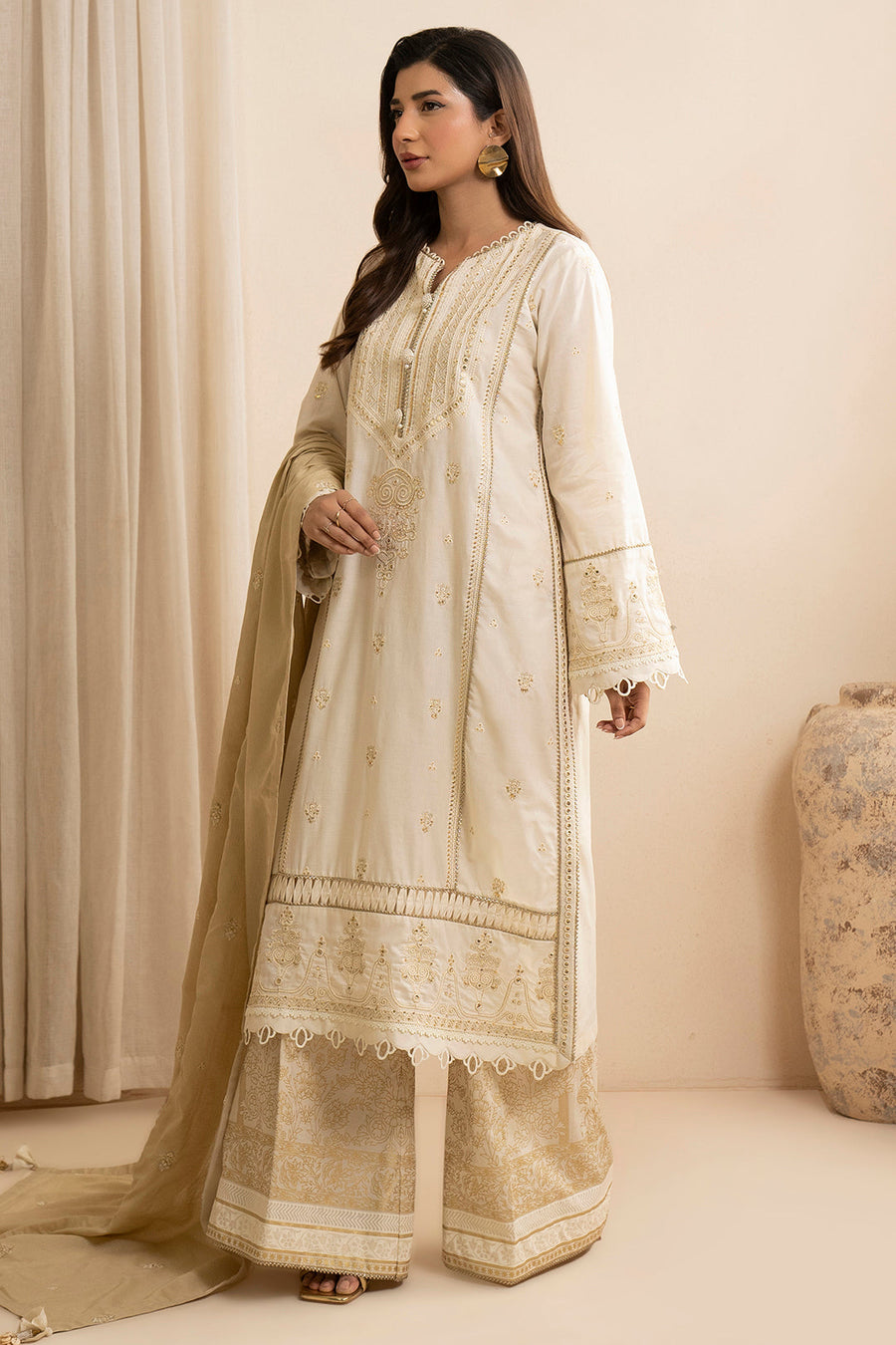 Zellbury Embroidered Lawn Unstitched 3Pc Suit WUS25E30351