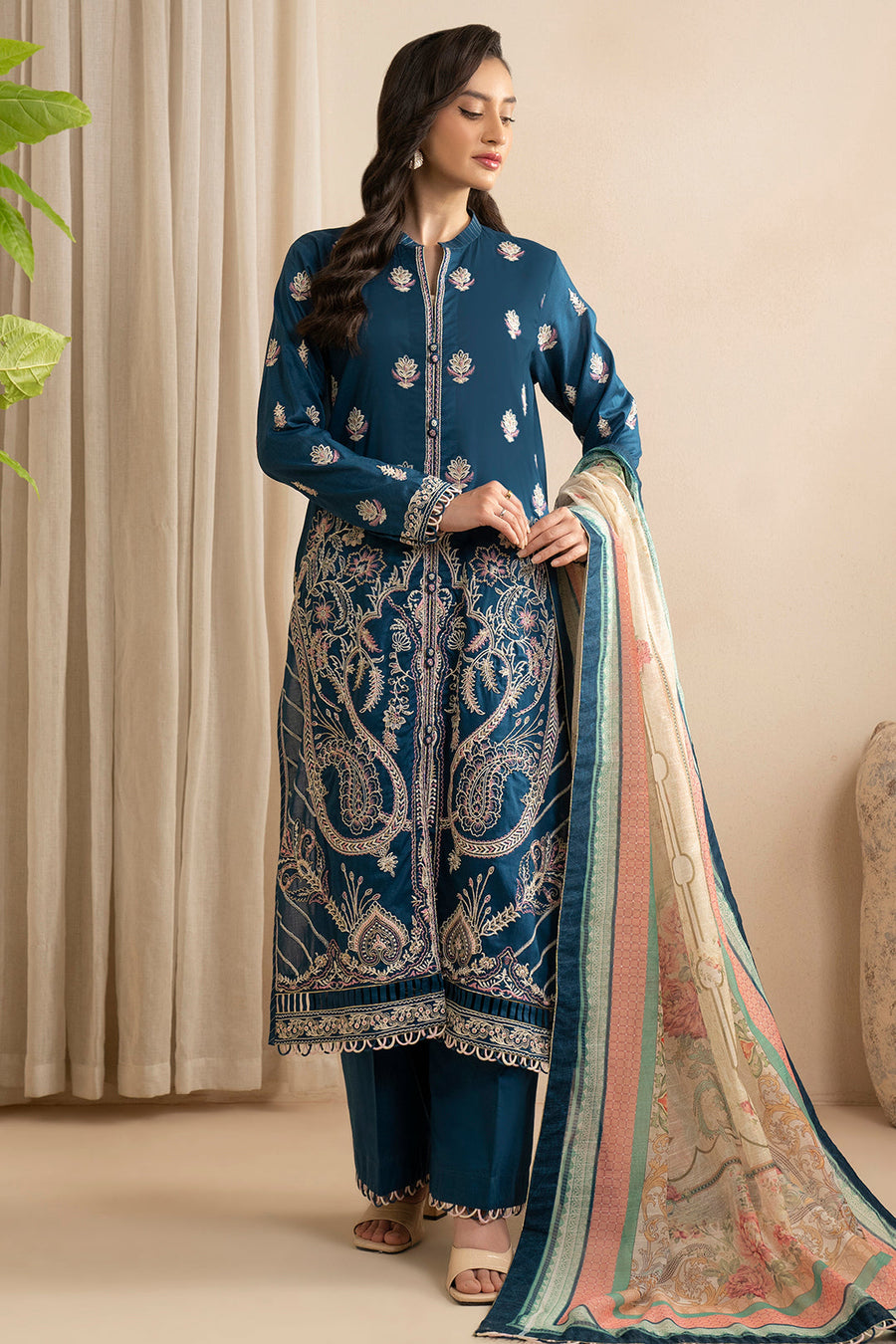 Zellbury Embroidered Lawn Unstitched 3Pc Suit WUS25E30353
