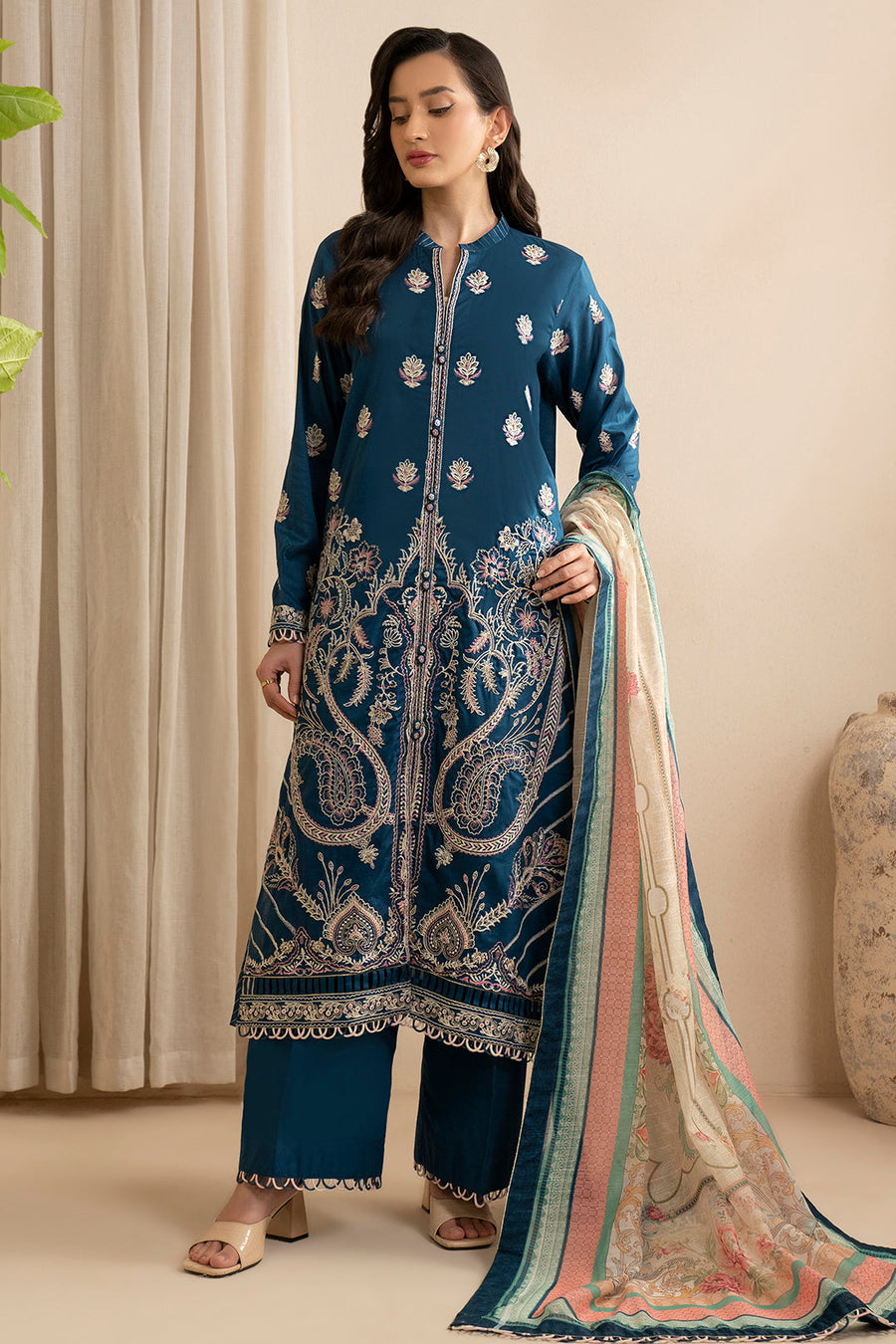Zellbury Embroidered Lawn Unstitched 3Pc Suit WUS25E30353