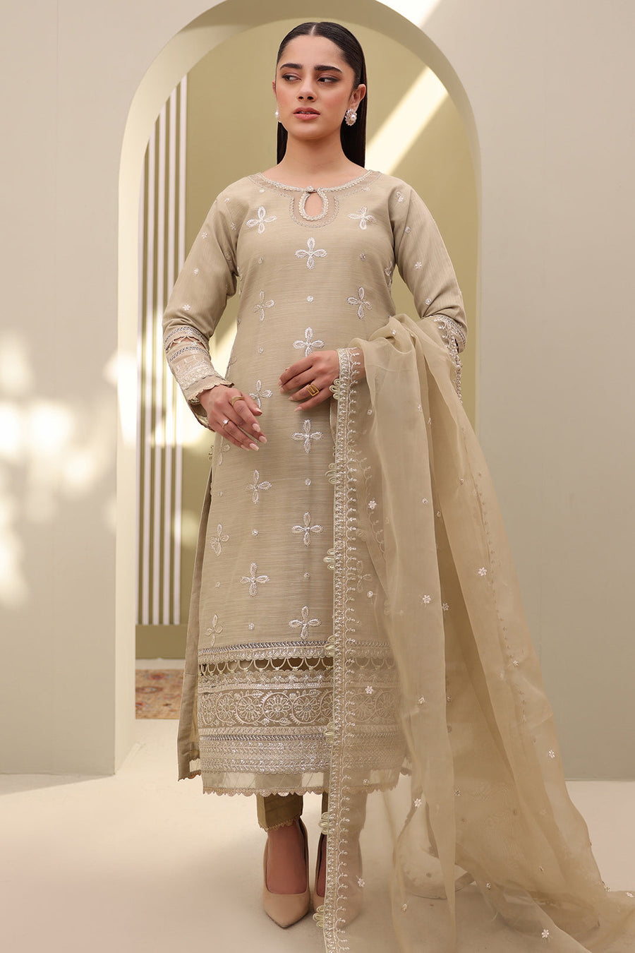 Zellbury Embroidered Lawn Unstitched 3Pc Suit WUS25E30355