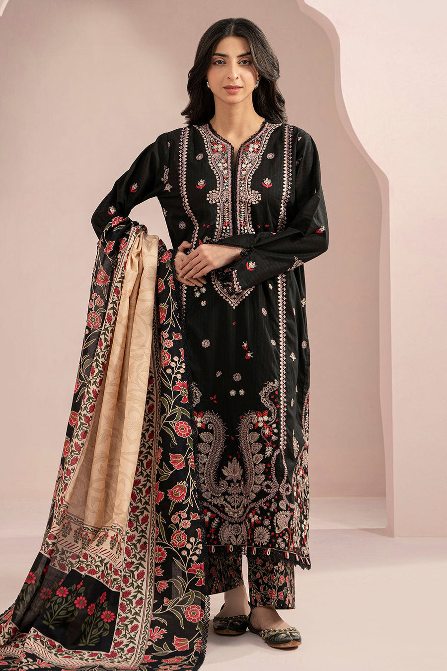 Zellbury Embroidered Cambric Unstitched 3Pc Suit WUS25E30358