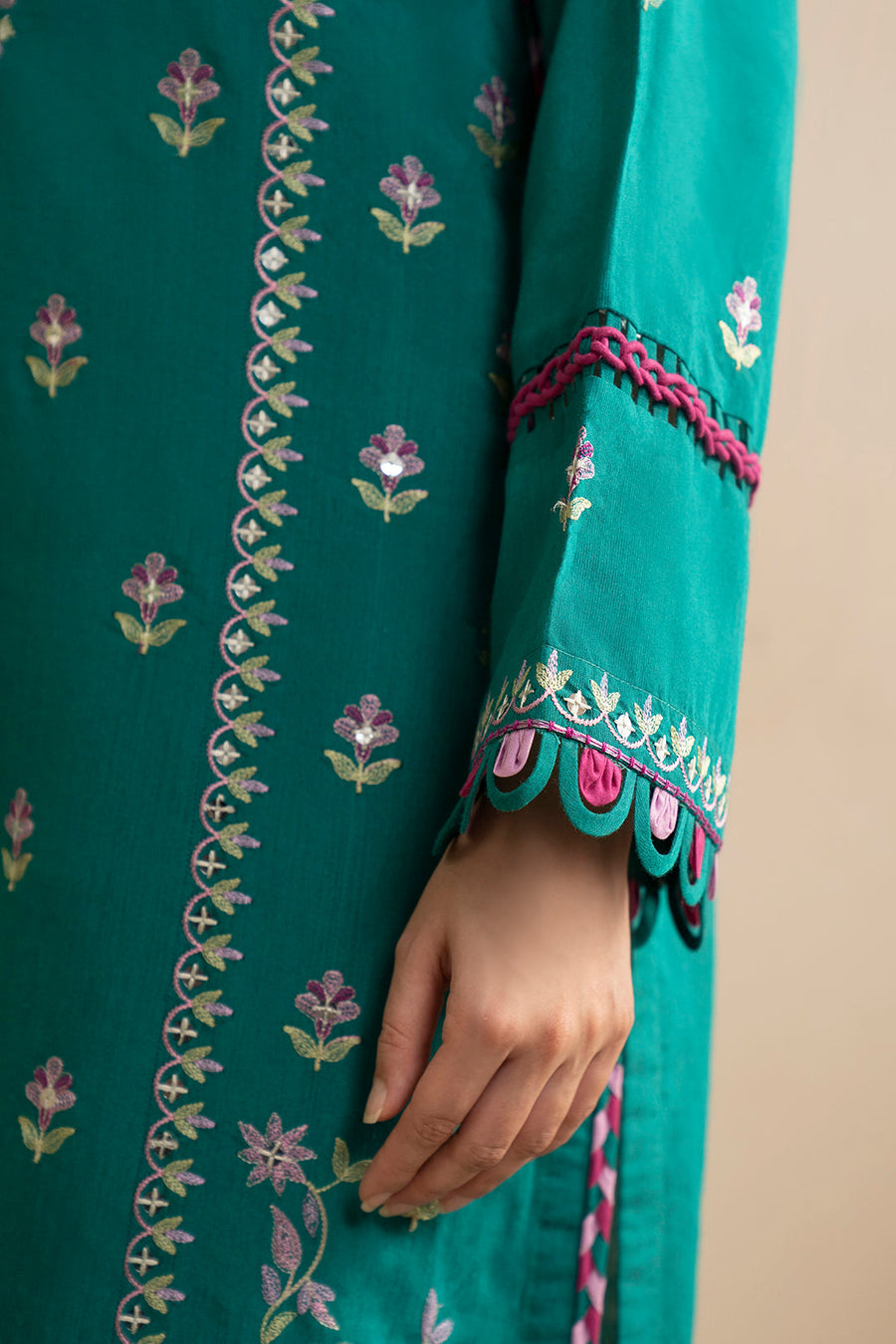 Zellbury Summer Embroidered Cotton Silk Unstitched 3Pc Suit WUS25E30363
