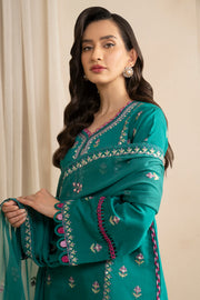 Zellbury Summer Embroidered Cotton Silk Unstitched 3Pc Suit WUS25E30363
