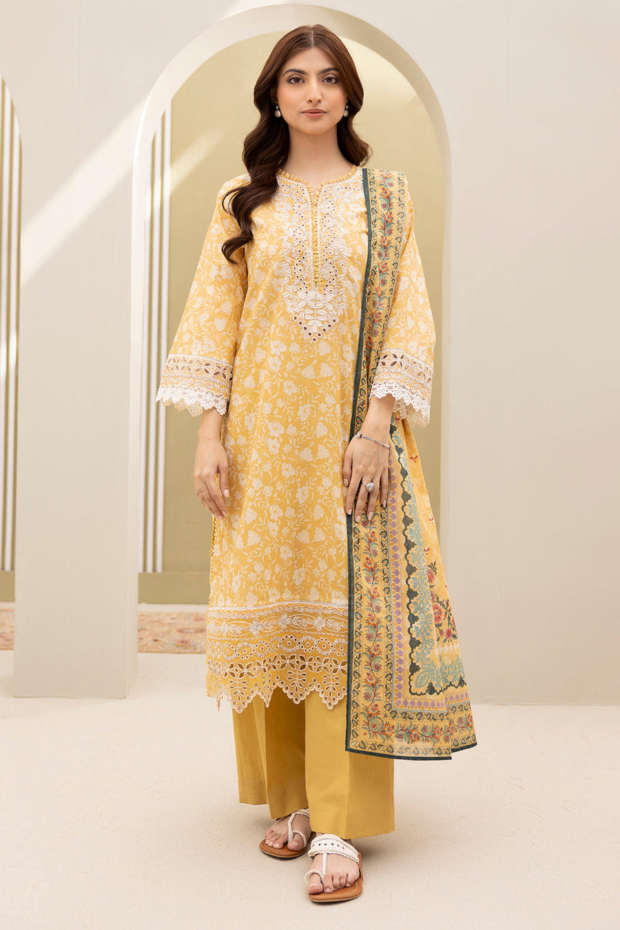 Zellbury Summer Embroidered Lawn Unstitched 3Pc Suit WUS25E30398
