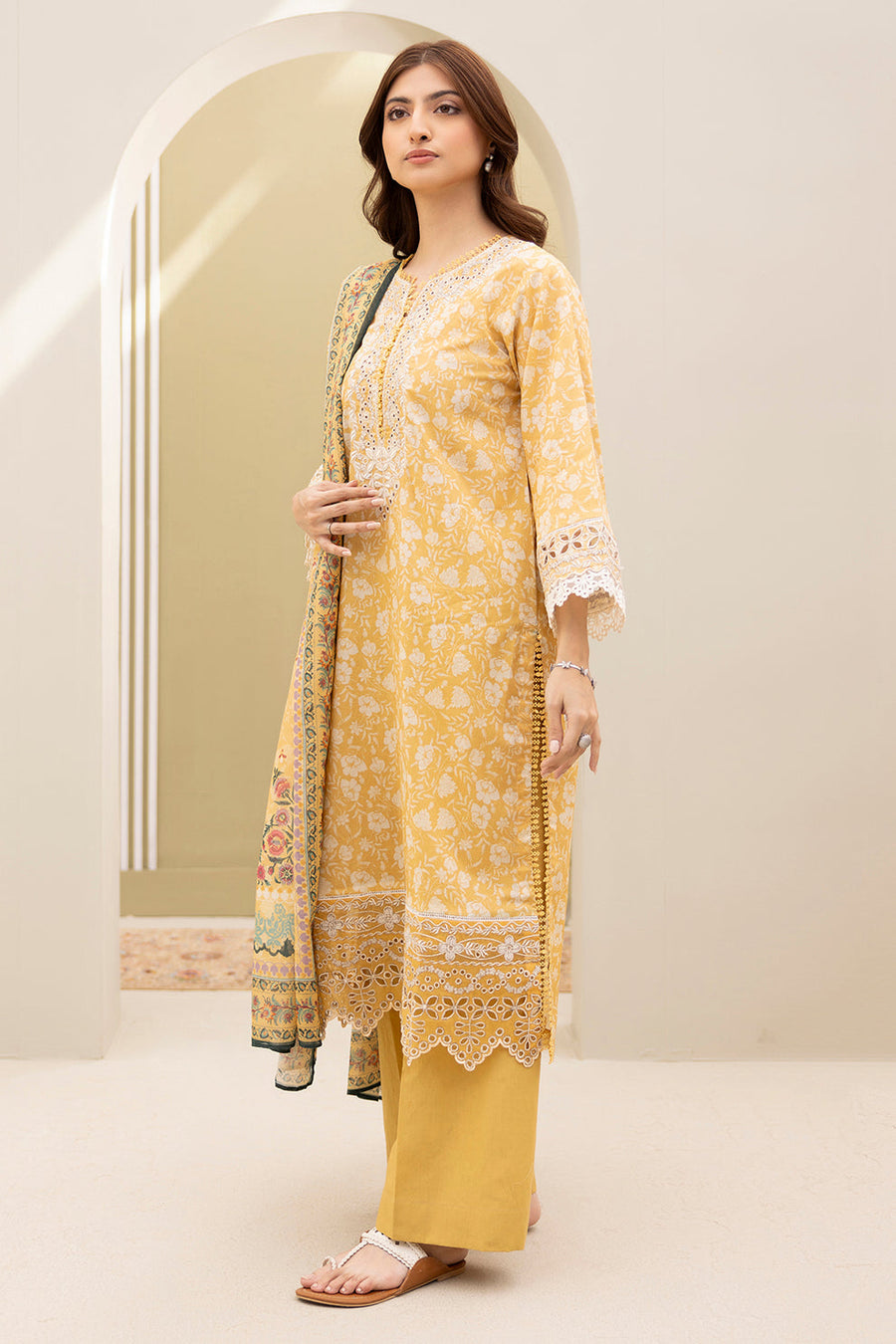 Zellbury Summer Embroidered Lawn Unstitched 3Pc Suit WUS25E30398