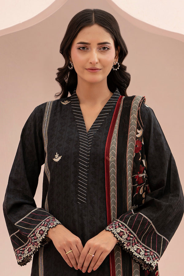 Zellbury Summer Embroidered Jacquard Unstitched 3Pc Suit WUS25E30402