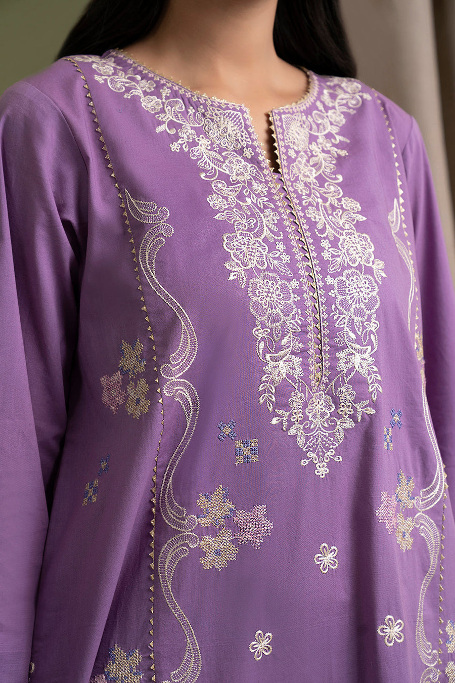 Zellbury Summer Embroidered Self Jacquard Unstitched 3Pc Suit WUS25E30404