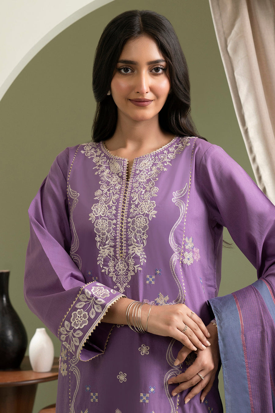 Zellbury Summer Embroidered Self Jacquard Unstitched 3Pc Suit WUS25E30404
