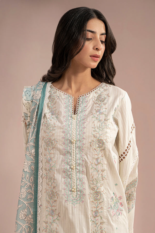 Zellbury Summer Embroidered Cambric Unstitched 3Pc Suit WUS25E30467
