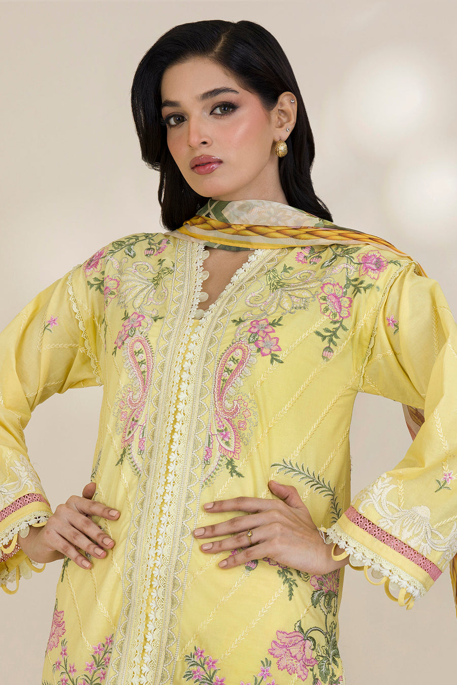 Zellbury Embroidered Lawn Unstitched 3Pc Suit WUS25E30534
