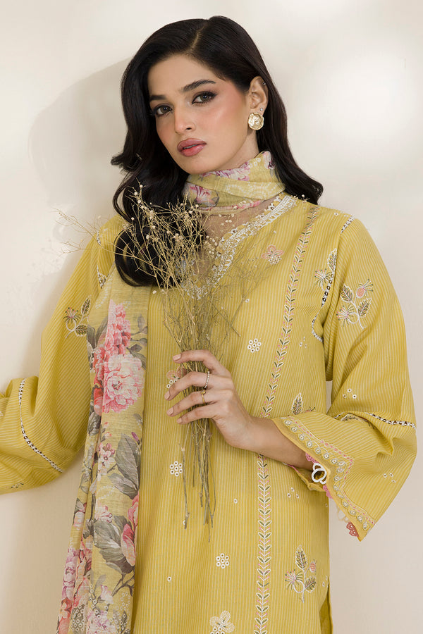 Zellbury Summer Embroidered Lawn Unstitched 3Pc Suit WUS25E30599