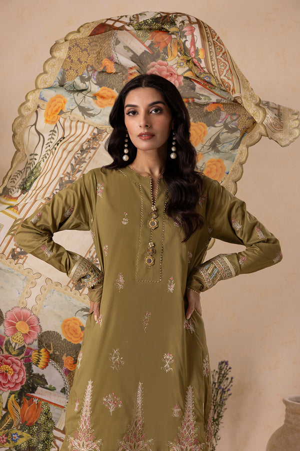 Zellbury Summer Embroidered Cambric Unstitched 3Pc Suit WUS25E30604