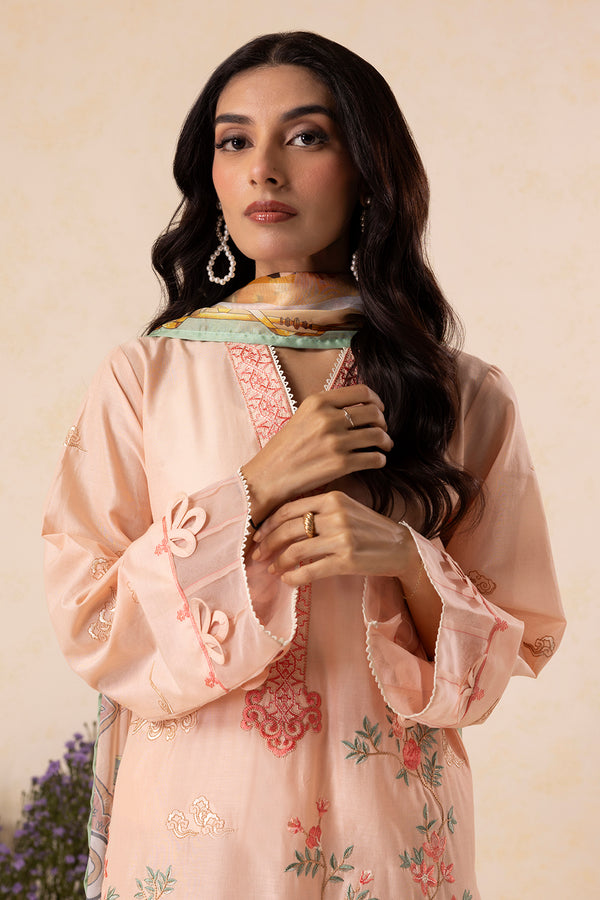 Zellbury Summer Embroidered Cambric Unstitched 3Pc Suit WUS25E30606