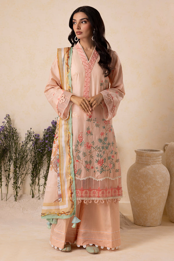 Zellbury Summer Embroidered Cambric Unstitched 3Pc Suit WUS25E30606