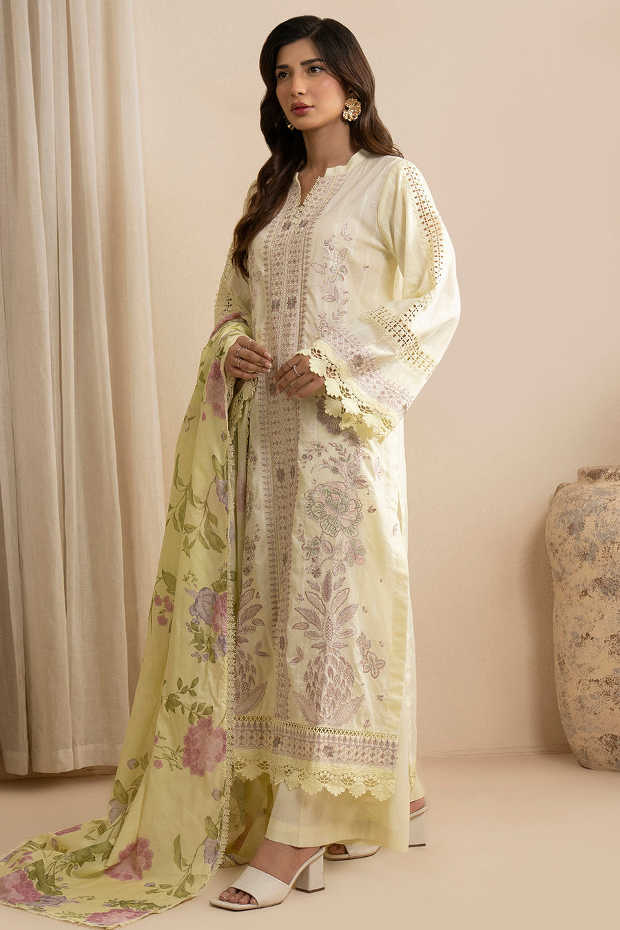 Zellbury Summer Embroidered Lawn Unstitched 3Pc Suit WUS25E30607