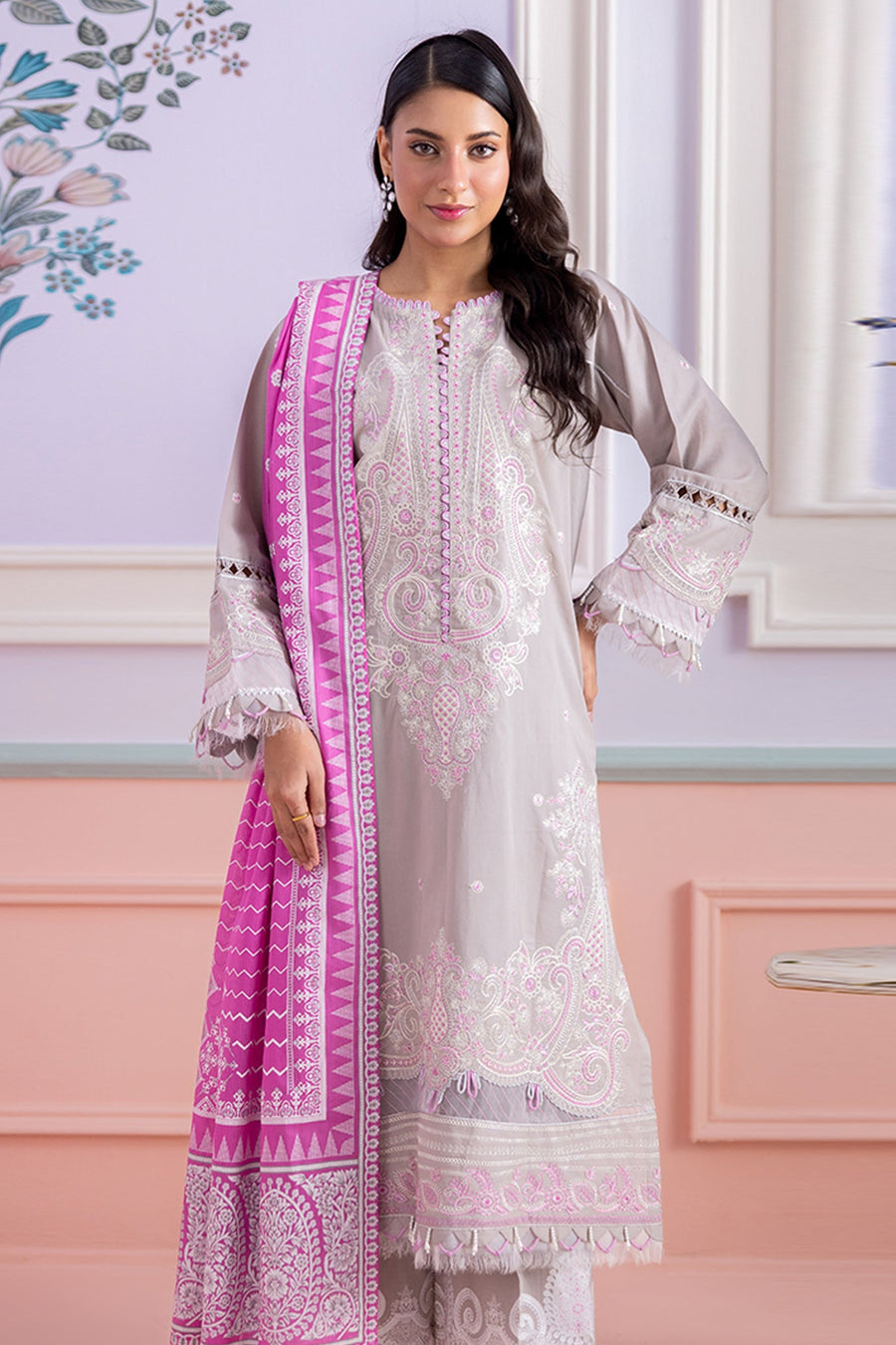Zellbury Summer Embroidered Lawn Unstitched 3Pc Suit WUS25E30608