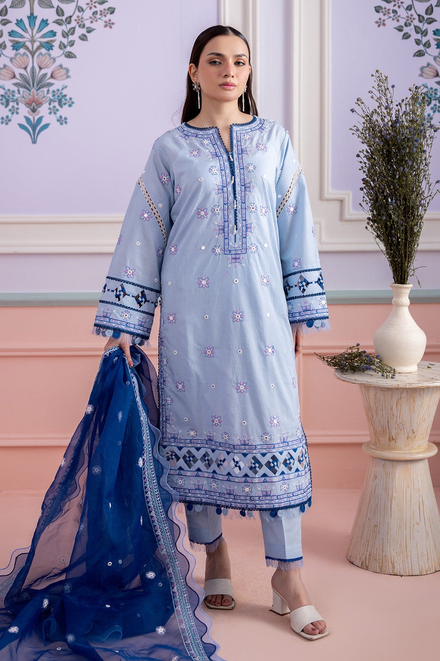 Zellbury Summer Embroidered Lawn Unstitched 3Pc Suit WUS25E30618