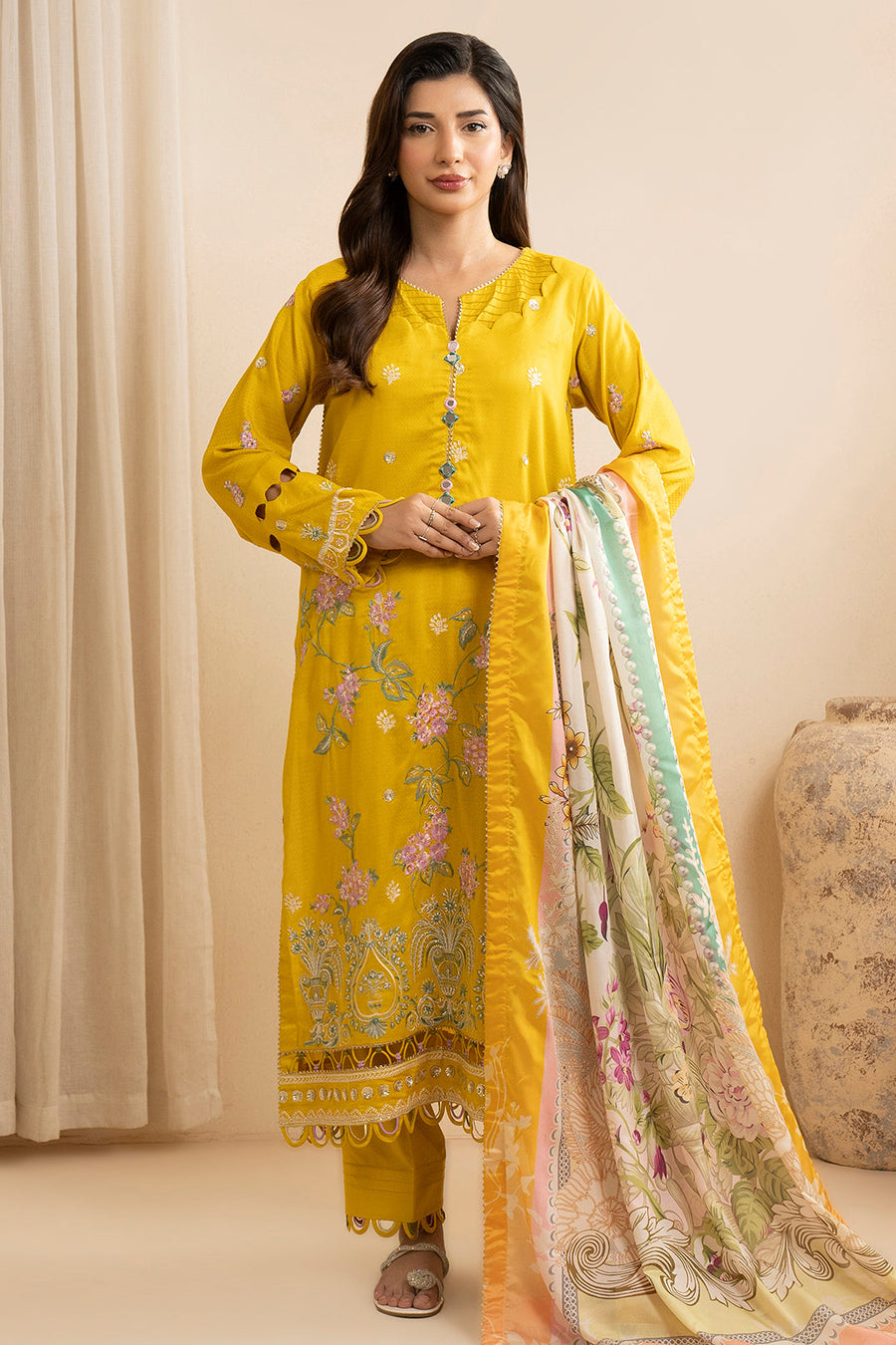 Zellbury Embroidered Lawn Unstitched 3Pc Suit WUS25E30739