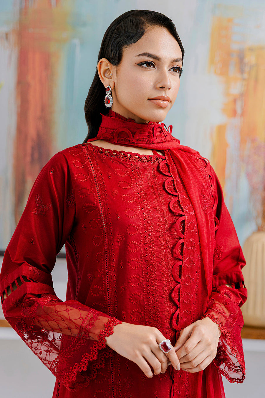 Zellbury Chikankari Embroidered Lawn Unstitched 3Pc Suit WUS25E30802