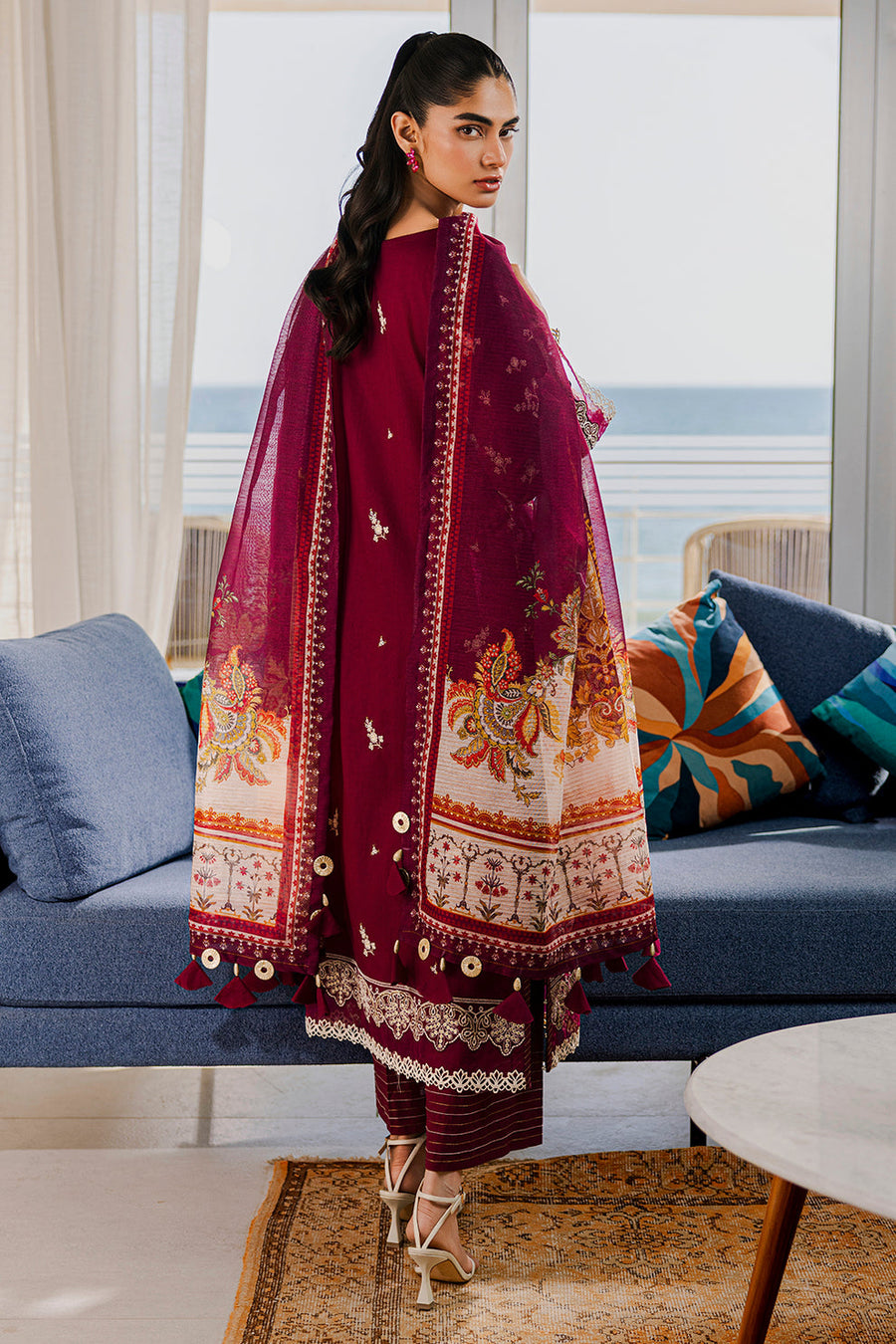 Zellbury Chikankari Embroidered Lawn Unstitched 3Pc Suit WUS25E30810