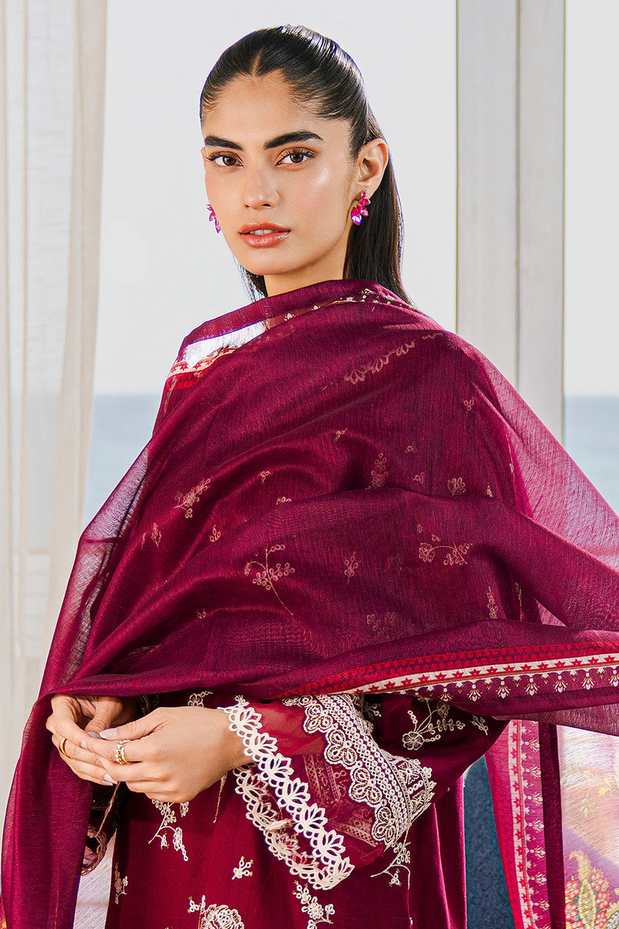 Zellbury Chikankari Embroidered Lawn Unstitched 3Pc Suit WUS25E30808
