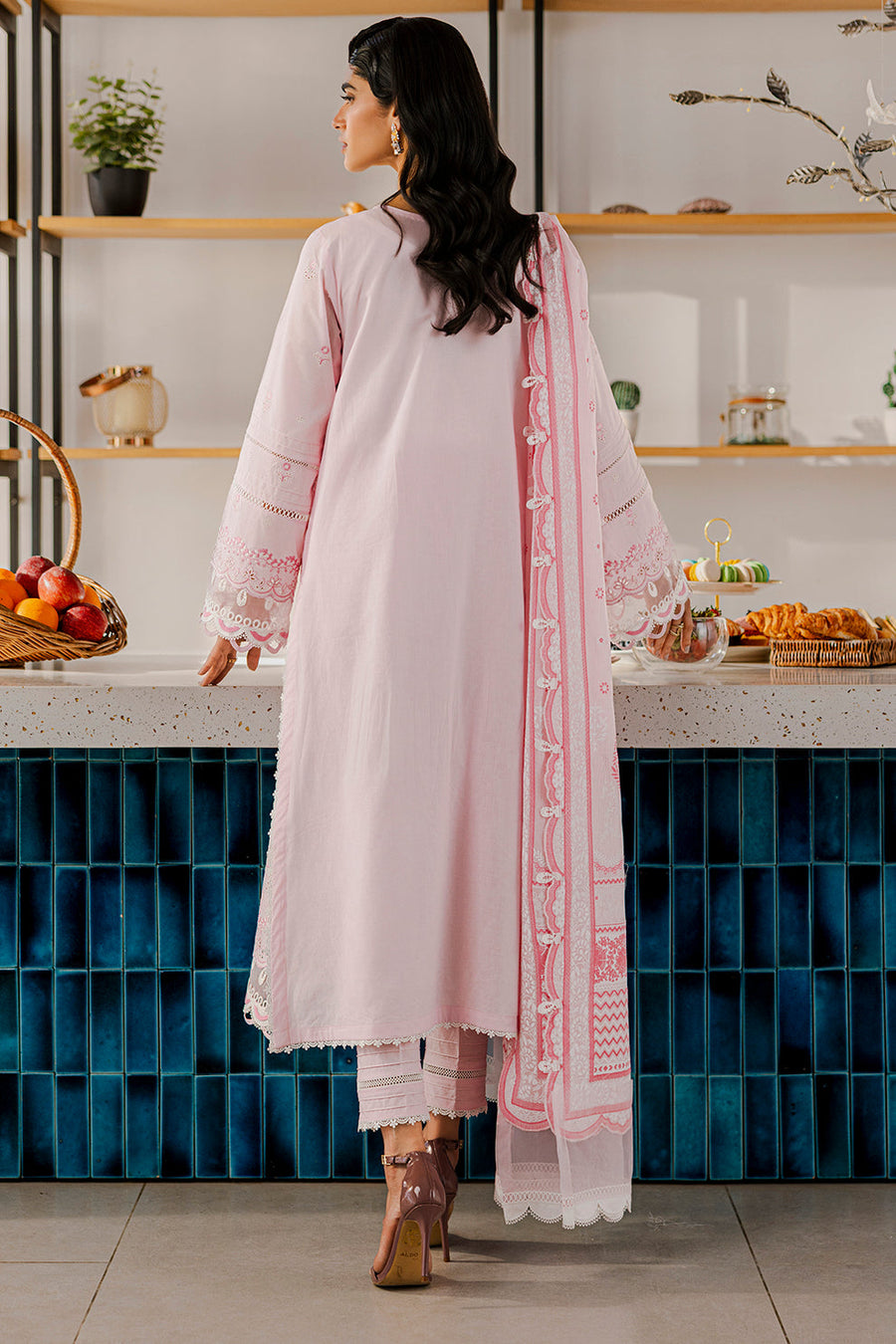 Zellbury Chikankari Embroidered Lawn Unstitched 3Pc Suit WUS25E30807