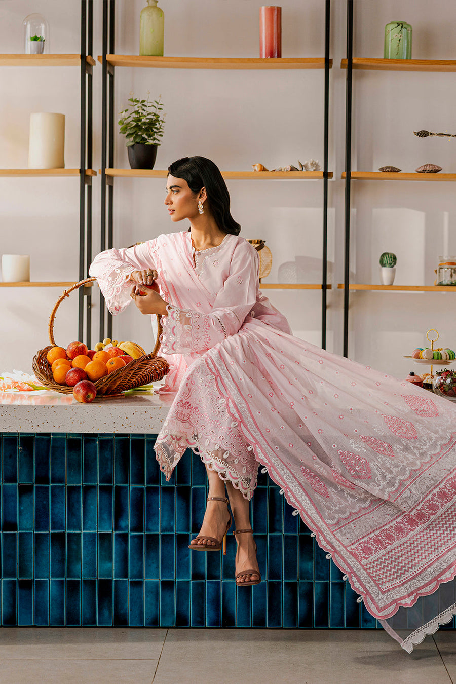 Zellbury Chikankari Embroidered Lawn Unstitched 3Pc Suit WUS25E30807