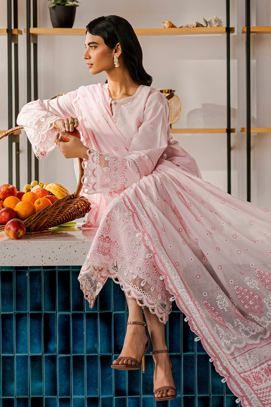Zellbury Chikankari Embroidered Lawn Unstitched 3Pc Suit WUS25E30807