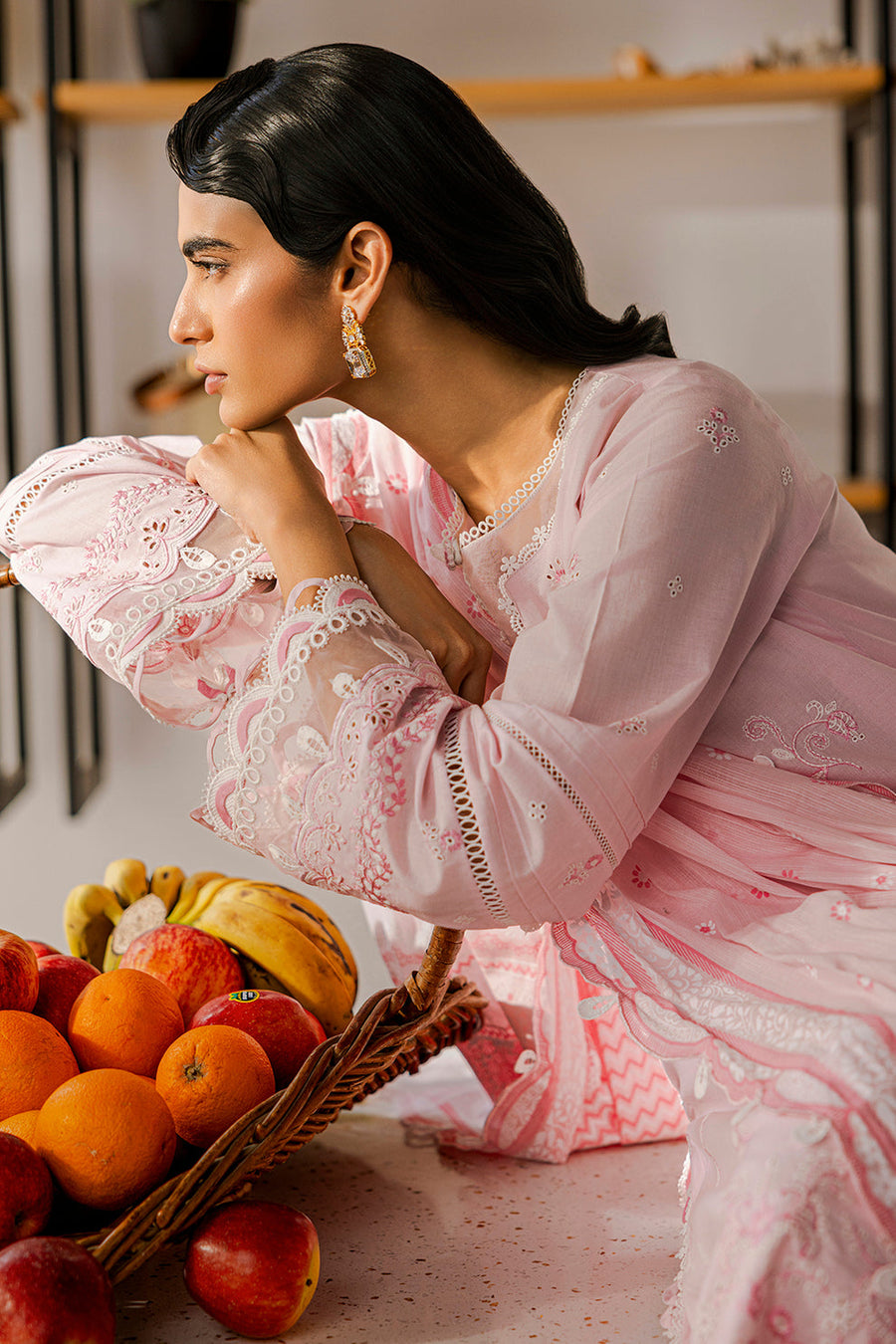 Zellbury Chikankari Embroidered Lawn Unstitched 3Pc Suit WUS25E30807