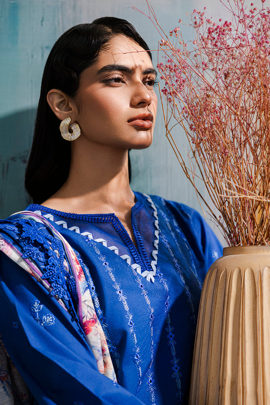 Zellbury Chikankari Embroidered Lawn Unstitched 3Pc Suit WUS25E30815