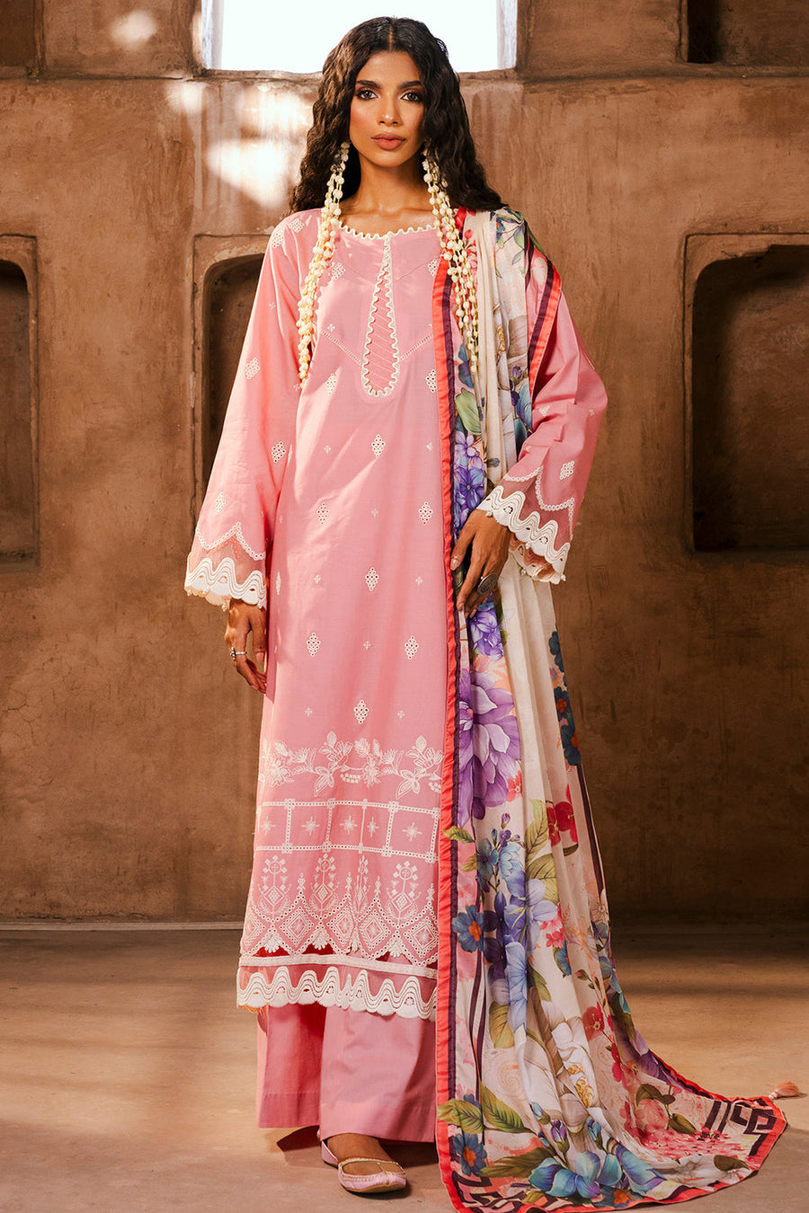 Zellbury Chikankari Embroidered Lawn Unstitched 3Pc Suit WUS25E30825