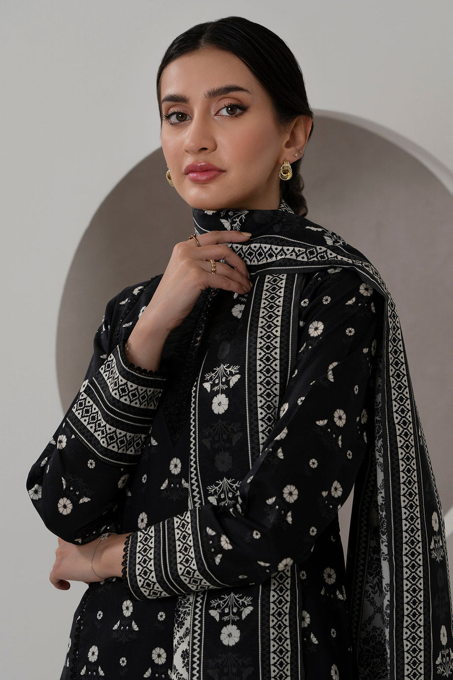 Zellbury Monochrome Printed Lawn Unstitched 2Pc Suit WUS25X20407