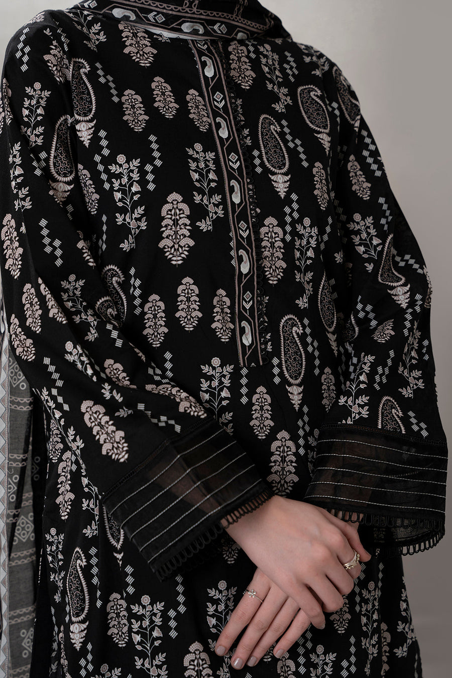 Zellbury Monochrome Printed Lawn Unstitched 2Pc Suit WUS25X20538